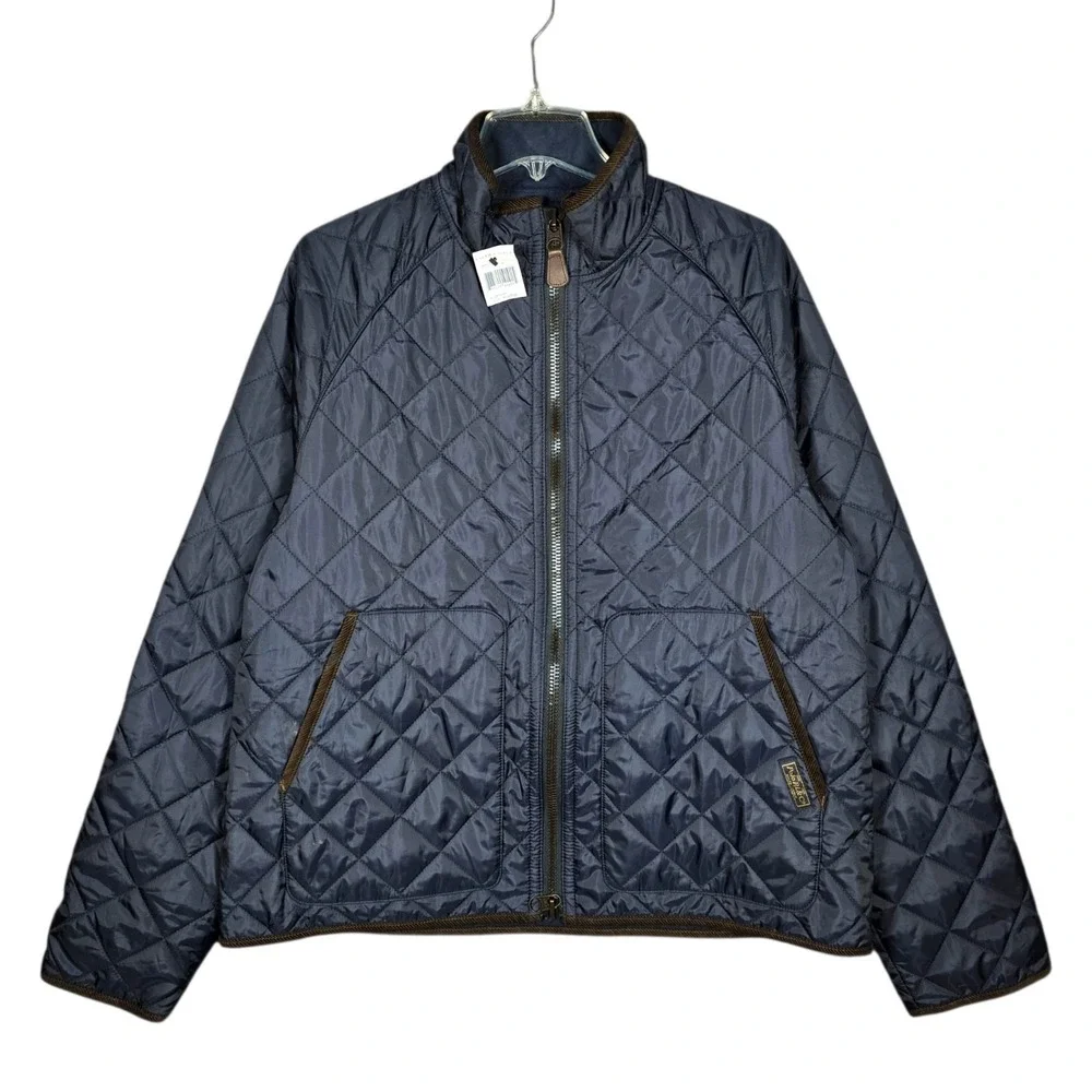 Polo Ralph Lauren Quilted Jacket Mens XL Field Navy Blue Barn Coat New With Tags